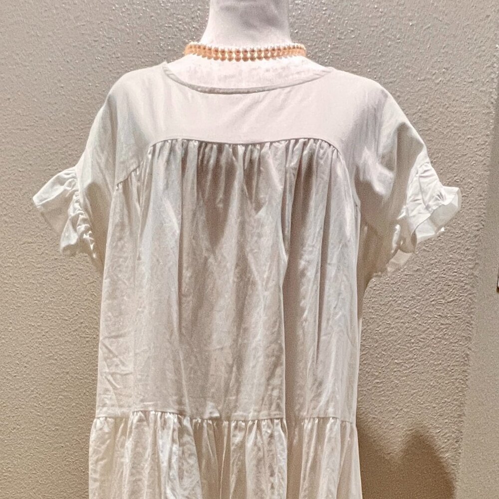 MissLook White Tiered Ruffle Babydoll Dress – XXL